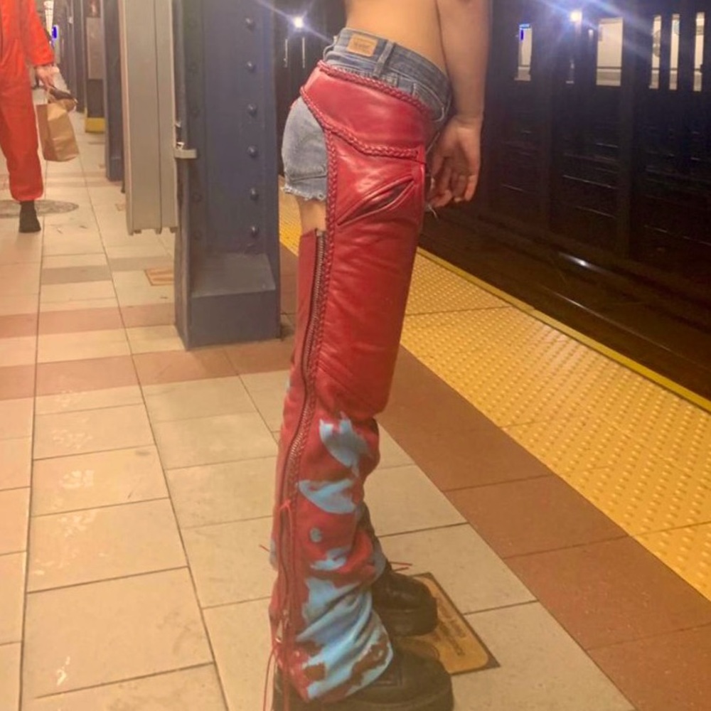 Custom Hand-painted Leather Chaps